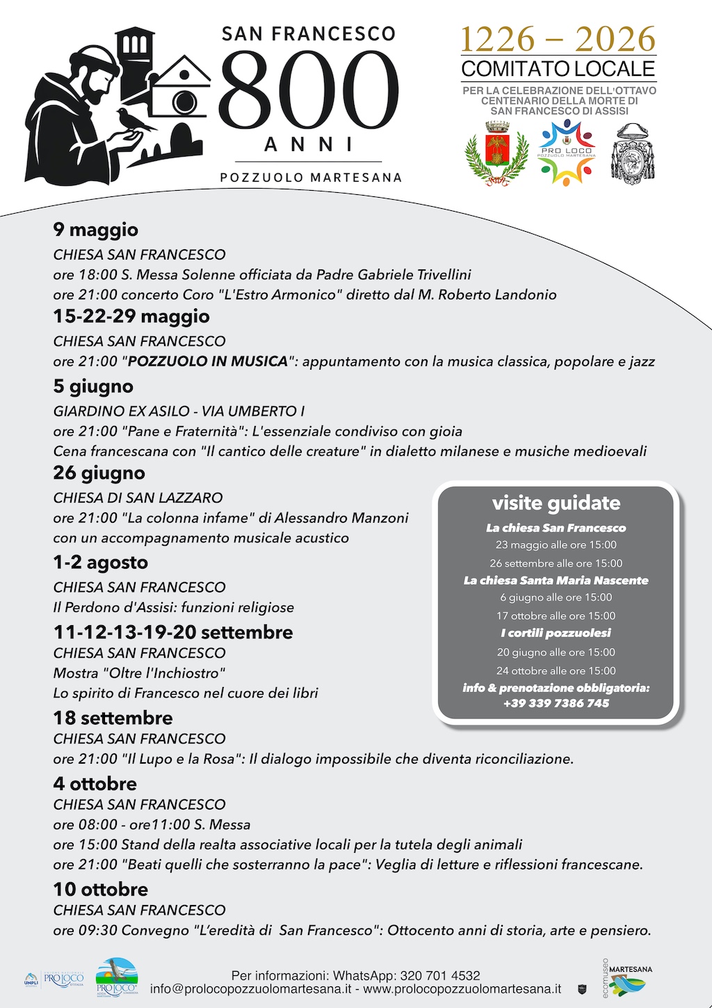 Programma Completo 800 anni San Francesco